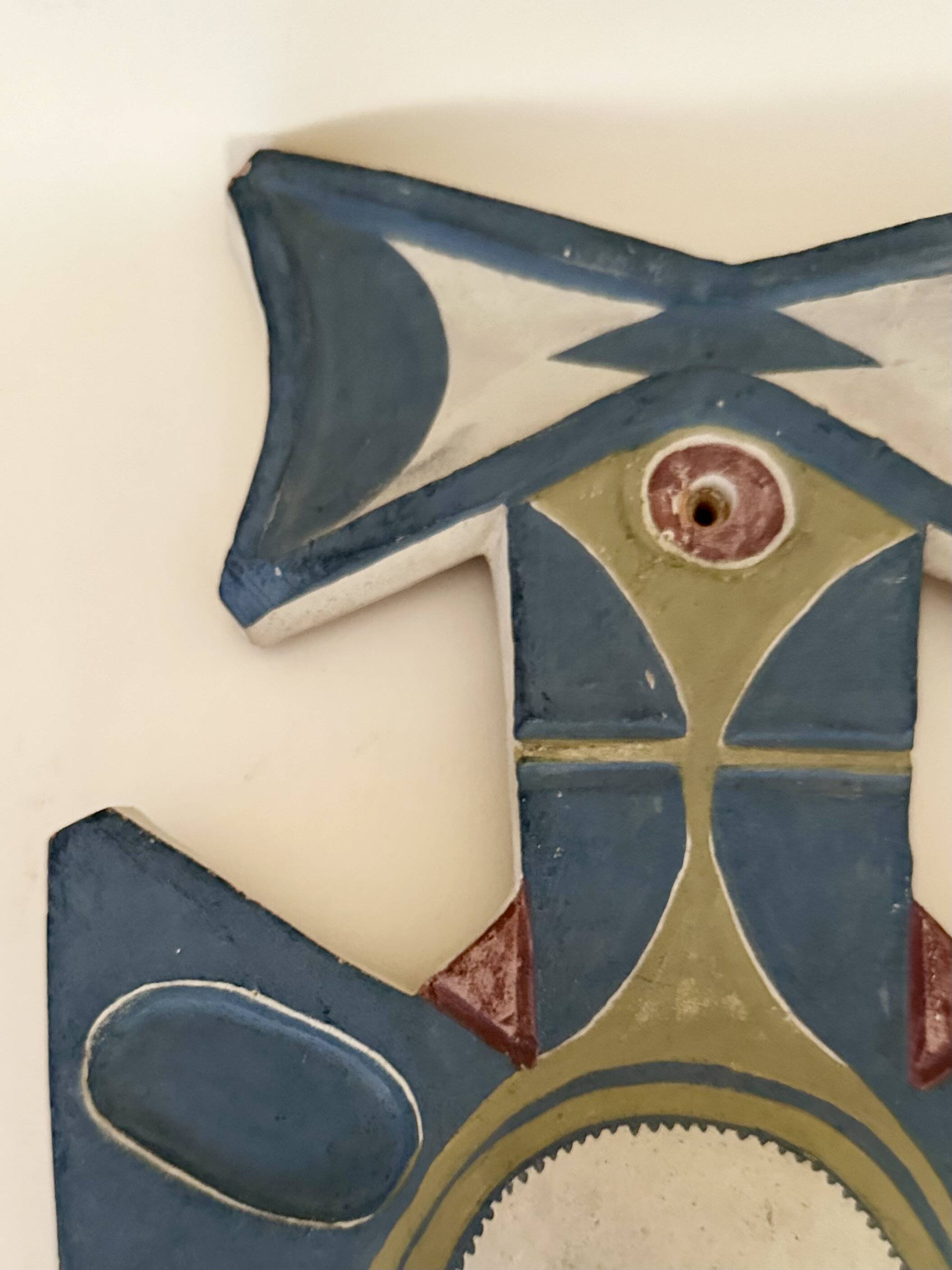 Painted terracotta wall mask