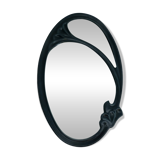 Art Nouveau mirror in blue enamelled cast iron in the style of Hector Guimard.