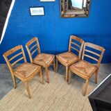 4 chairs of the Monobloc brand around 1950. Color mulching