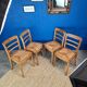 4 chaises de la marque Monobloc vers 1950. Paillage de couleur