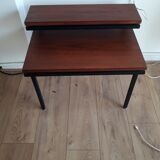 Metal and wood side table 50s