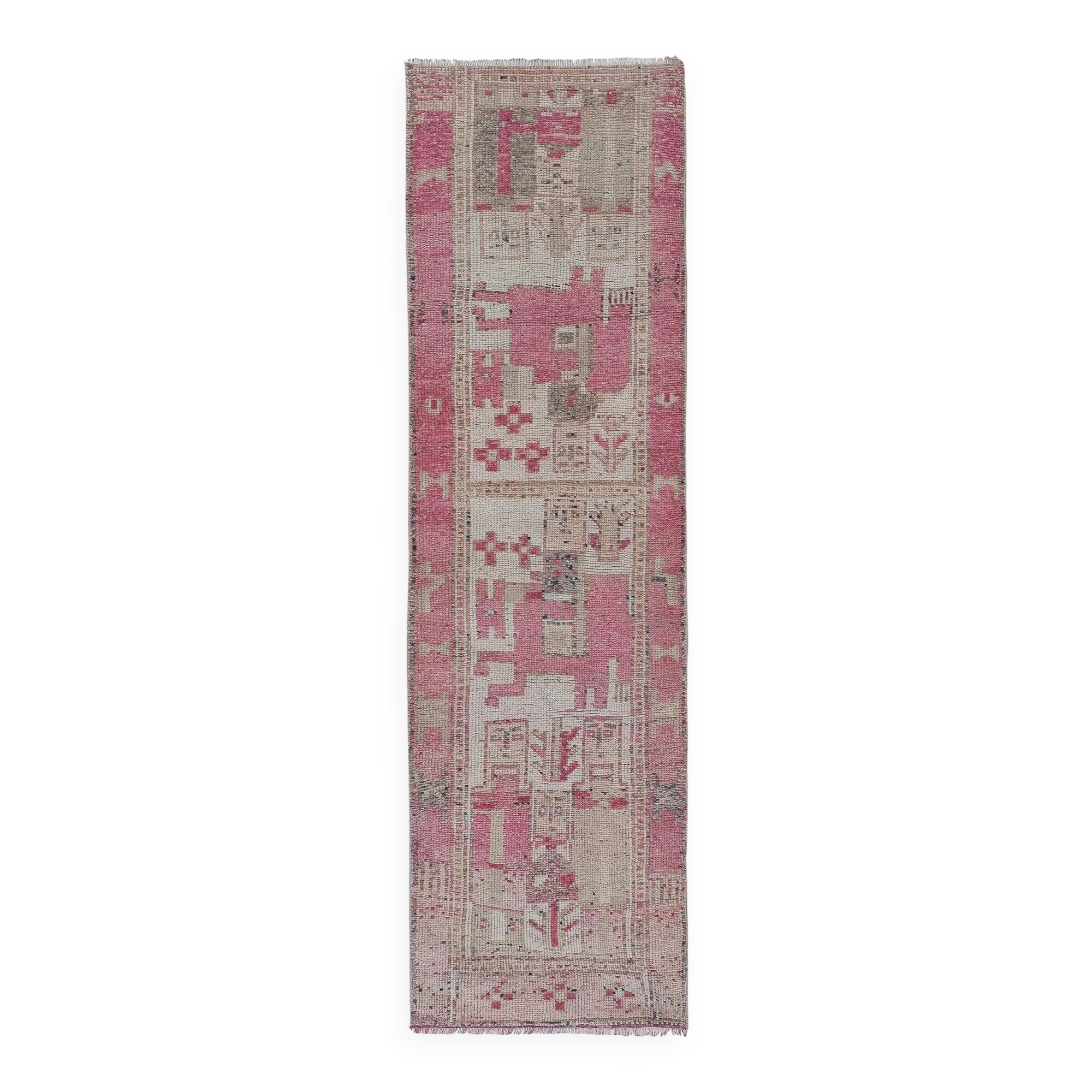Vintage Turkish hallway rug 99x330 cm
