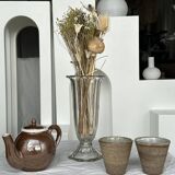 Vase en verre style art déco piedouche col évasé