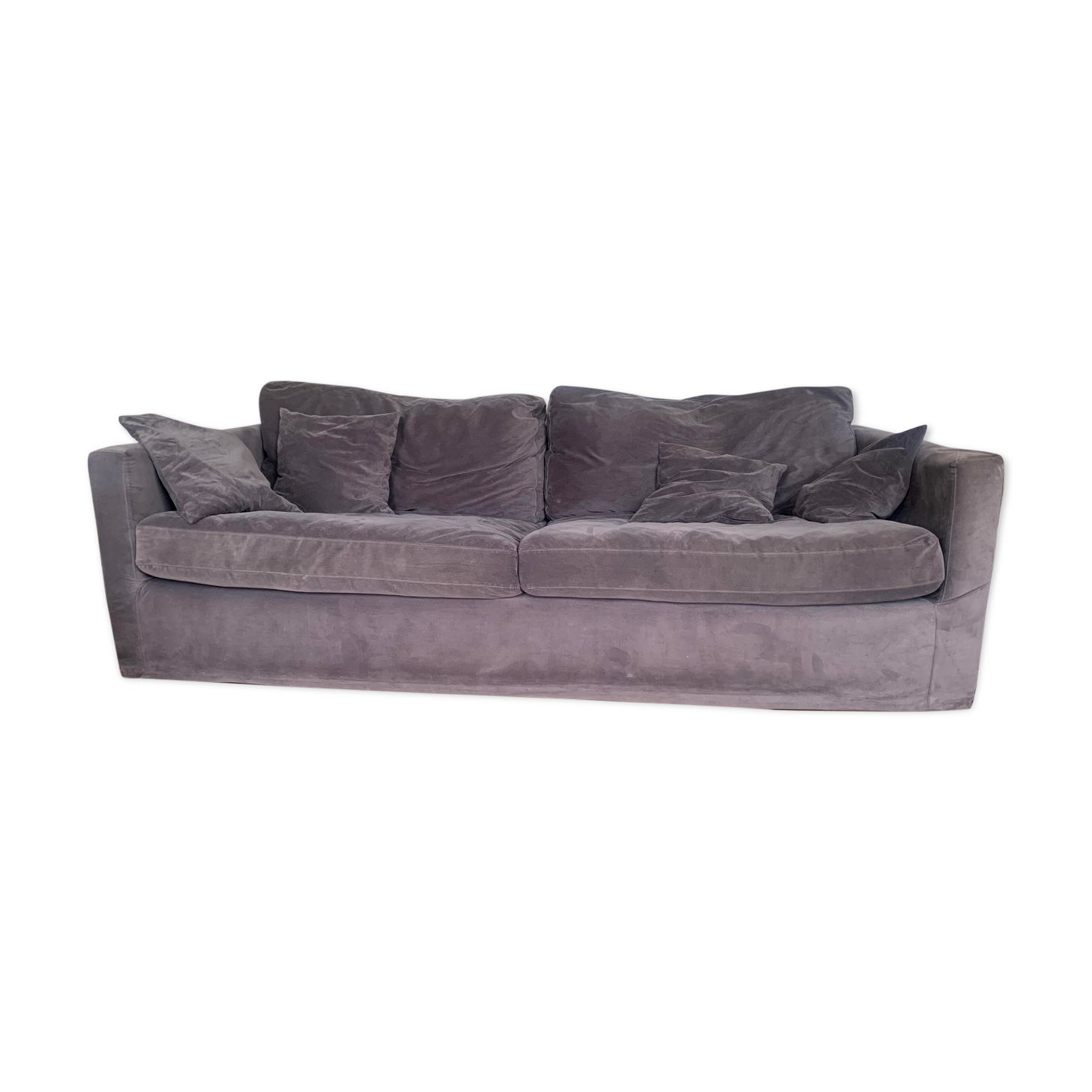 Anthracite grey velvet sofa