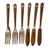 Set of 3 Christofle fish forks and 3 knives