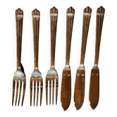 Lot de 3 fourchettes et 3 couteaux à poisson Christofle