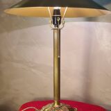 lampe de bureau 1920 bronze massif abat jour laiton , inter a tirette 63x43