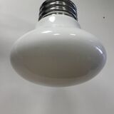 Vintage opaline & chrome bulb chandelier 1960s