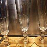 4 champagne flutes with cut sides, late 19th century