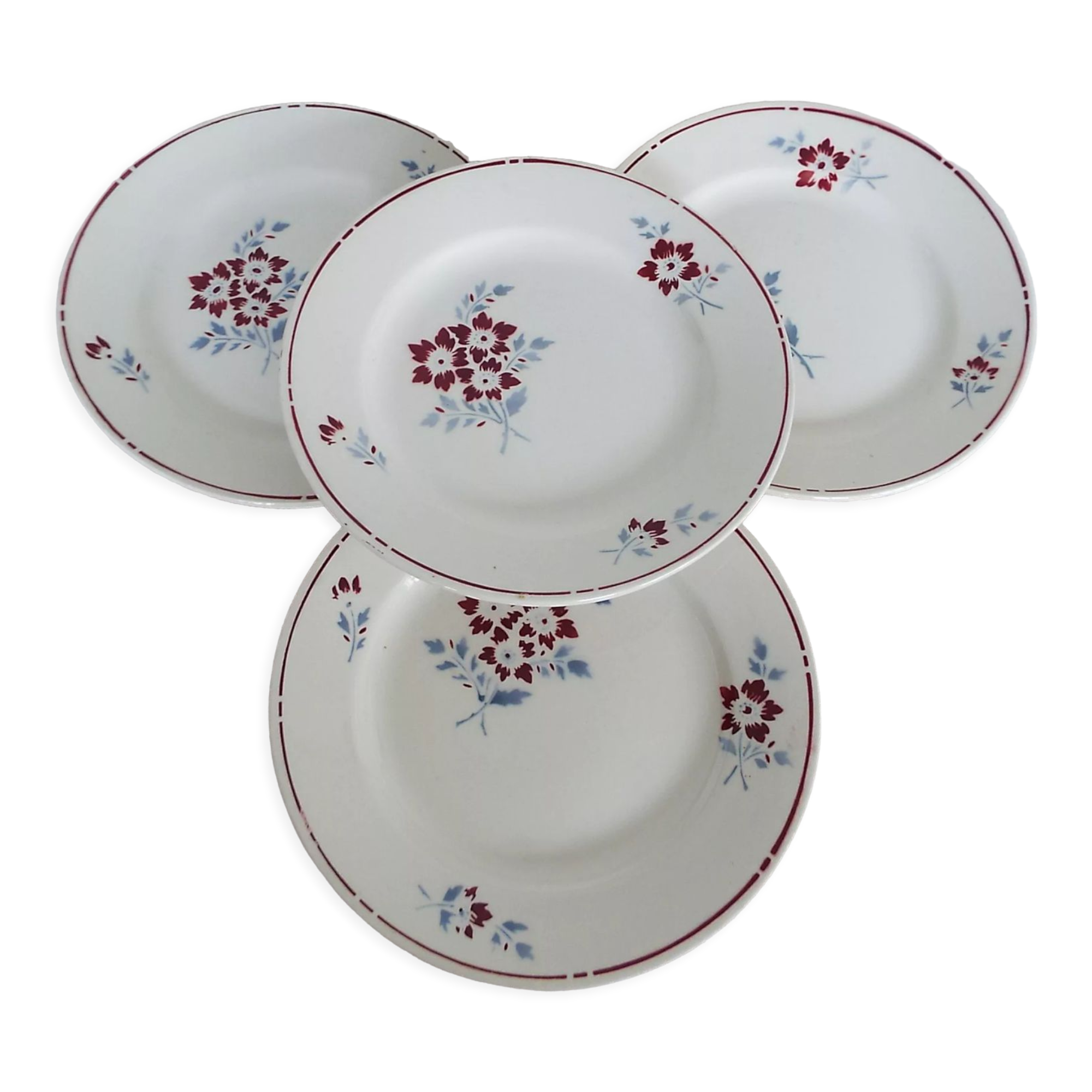 Set of 4 flat plates Moulin des Loups Victor