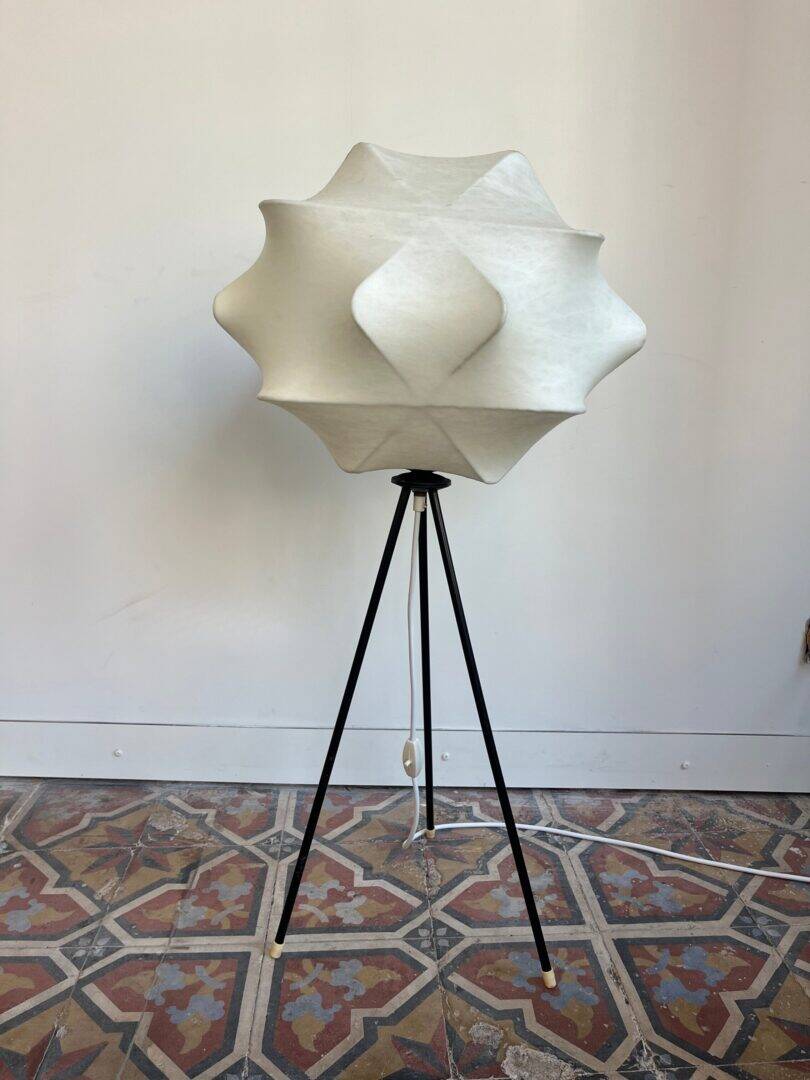 Rare cocoon tripod floor lamp