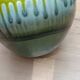 Green ceramic vase with stamp