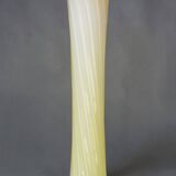 Blown glass vase from Murano in the shape of a yellow flower.