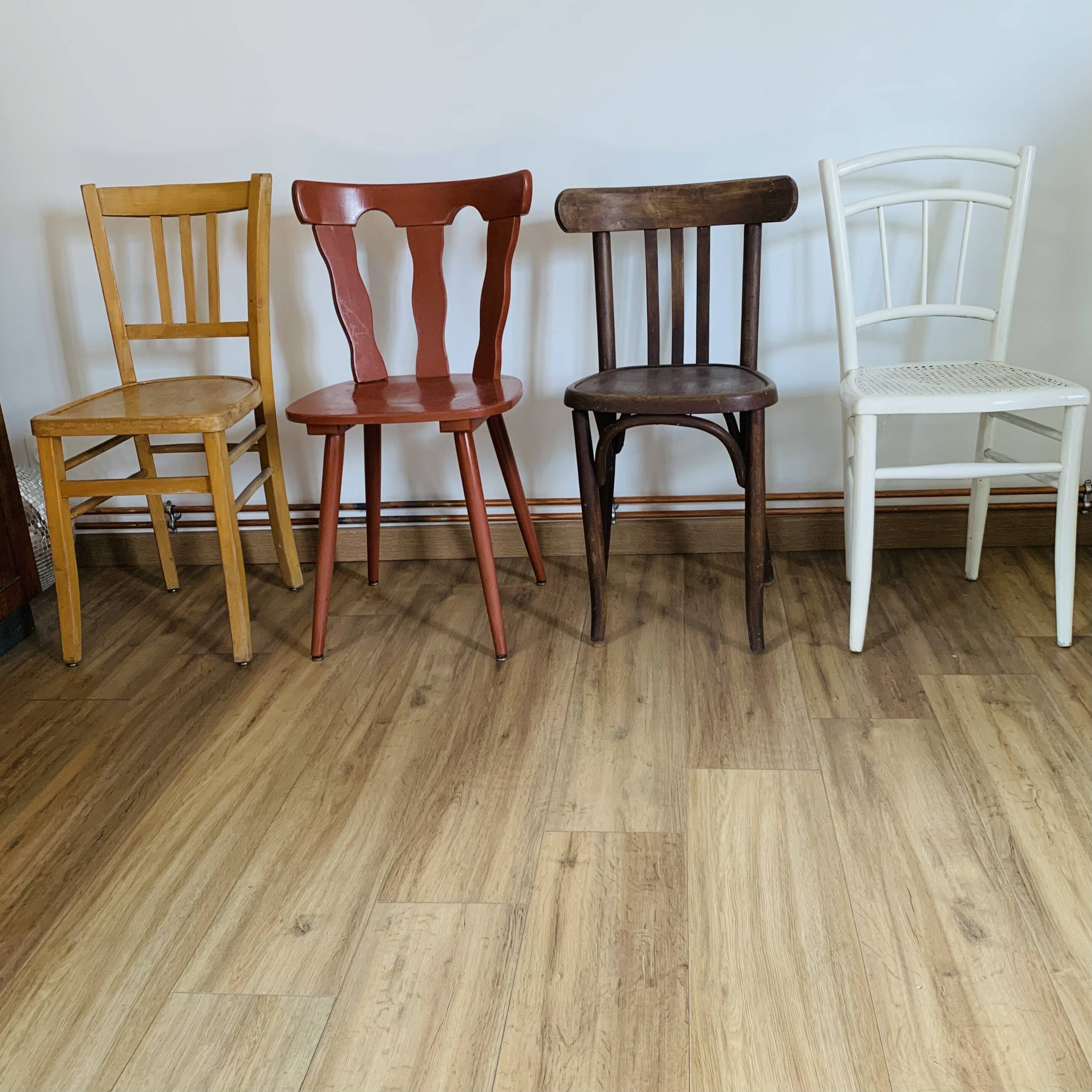 Set of 4 mismatched chairs