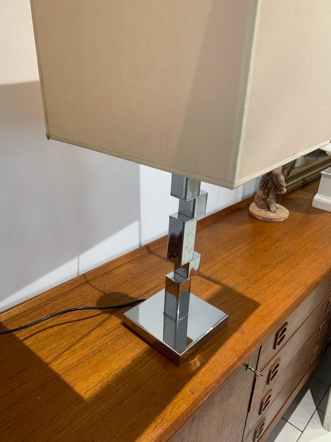 Vintage space age modernist chrome lamp circa 1970