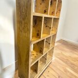 Bibliothèque Art déco en loupe d’orme & bois de hêtre fabrication artisanal