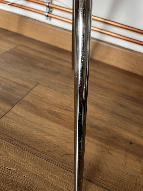 Yamakado chair, chrome and yellow skai