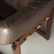 Rare pair of model MP-91 leather lounge chairs by Percival Lafer