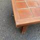 Table basse vintage en chêne et céramique