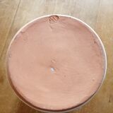 Pot à ustensiles en argile et émaillé blanc avec fleurs roses fait main à la poterie de nemy(85)