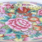 Chinese plate pink porcelain decorated thousand flowers