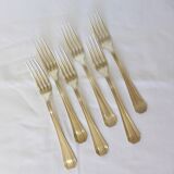 6 vintage Christofle art deco style silver plated forks