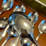 Christofle France Vendôme, 8 ice cream spoons in new condition.