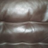 Leather lounge set – Steiner Paris – aluminium base – 1970s/1980s