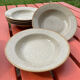6 Hollow sandstone plates speckled Tulowice mid century XXe