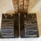 Pair of Portoro marble bookends