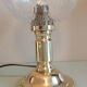 Lampe de chevet en laiton et globe en verre bullé vintage années 60-70