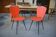 Set of 2 red leatherette chairs from the 1960s