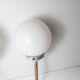 Paire de plafonnier boule 1950 chrome et opaline blanche