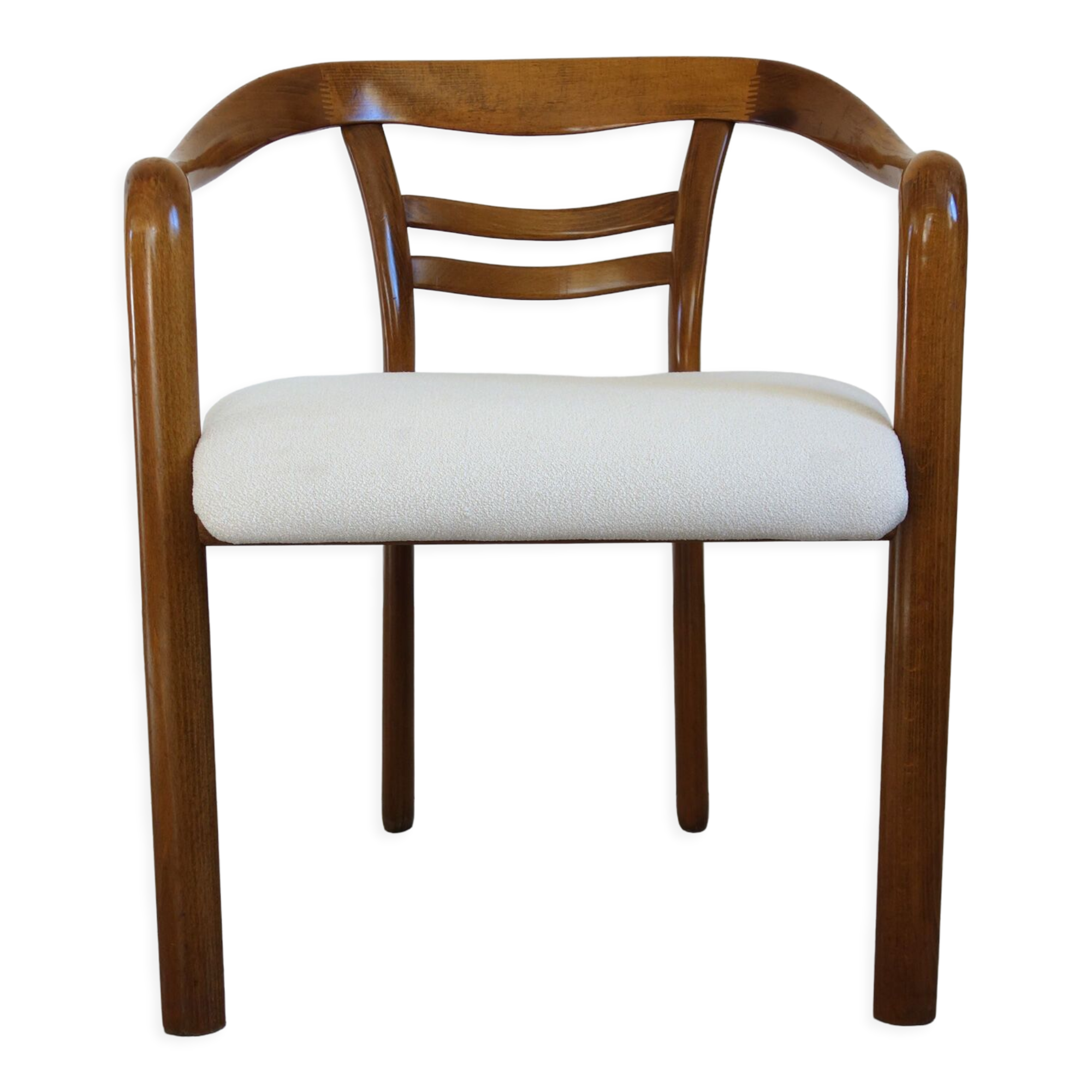 Vintage wooden armchair and thin buckle