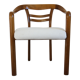 Fauteuil vintage en bois et bouclette fine
