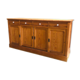 Pine buffet, with plenty of drawers and slippery doors, and porcelain handles