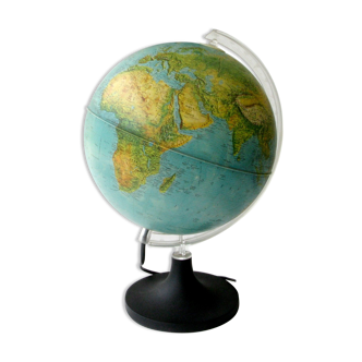 1970s luminous globe world map
