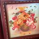 Mini painting of a flower bouquet in oil on panel.
