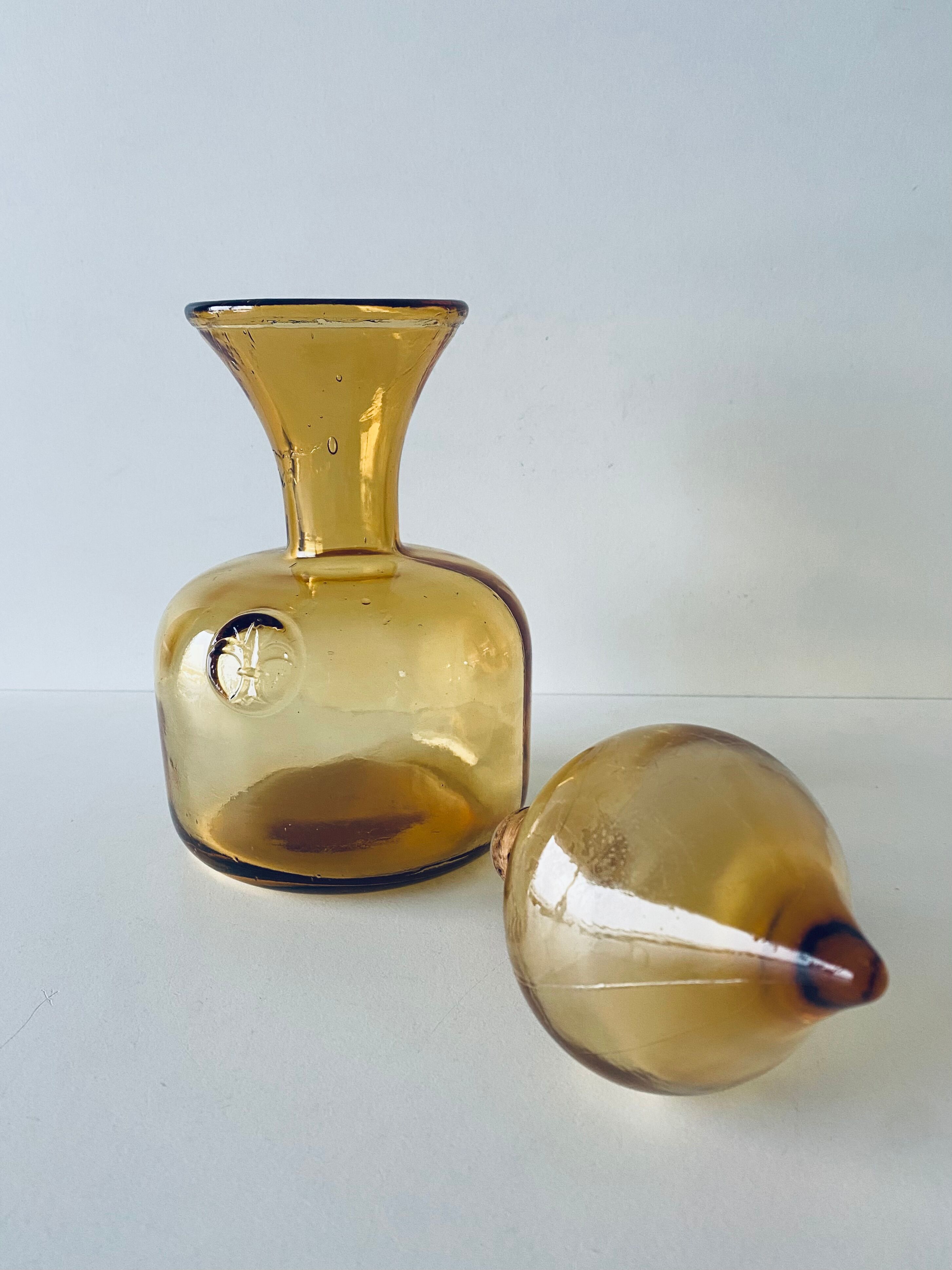 Vintage amber glass decanter