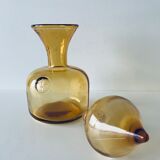 Vintage amber glass decanter