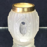 Vase ancien en verre et bague en laiton de style Louis XVI