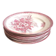 Set of 8 Terre de Fer plates with Eglantines motif, Diameter 22.5 cm