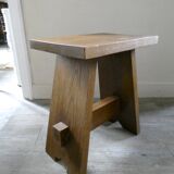 Solid oak set, brutalist