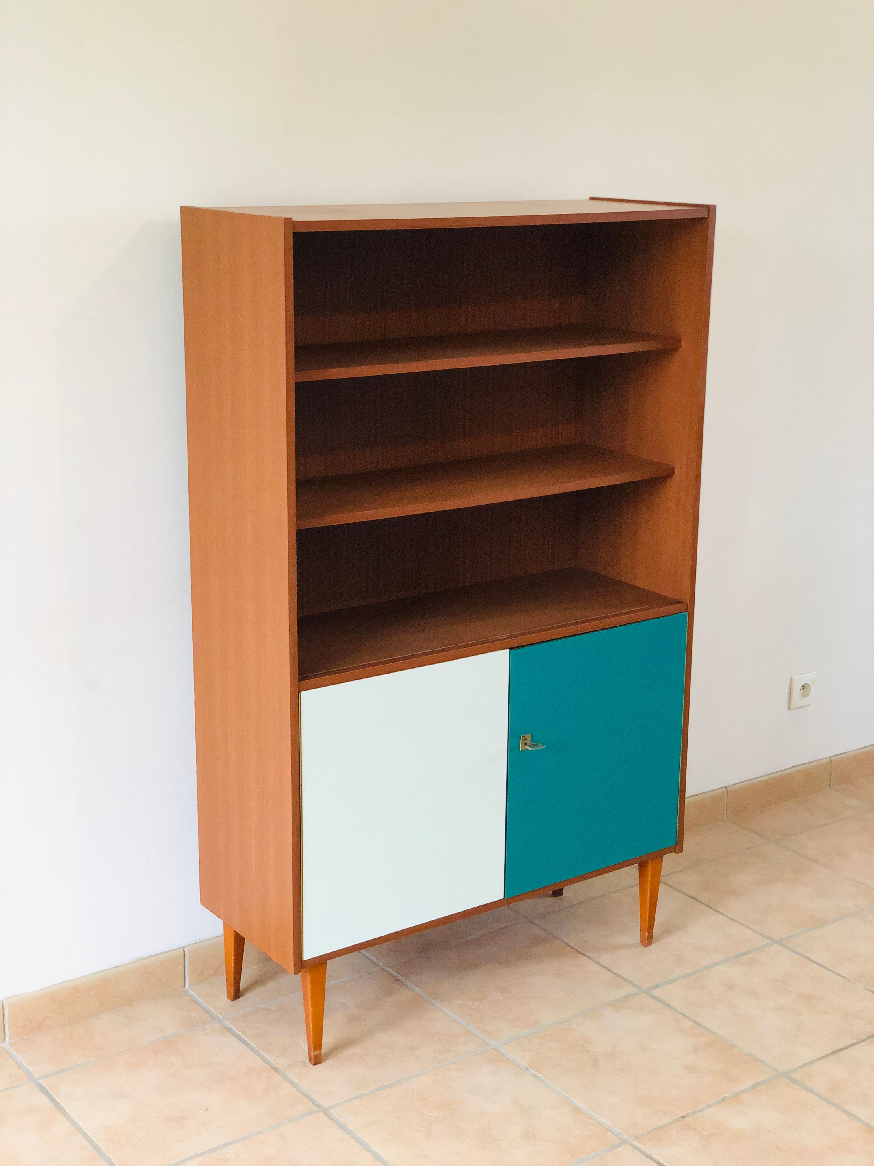 Vintage teak library 1970