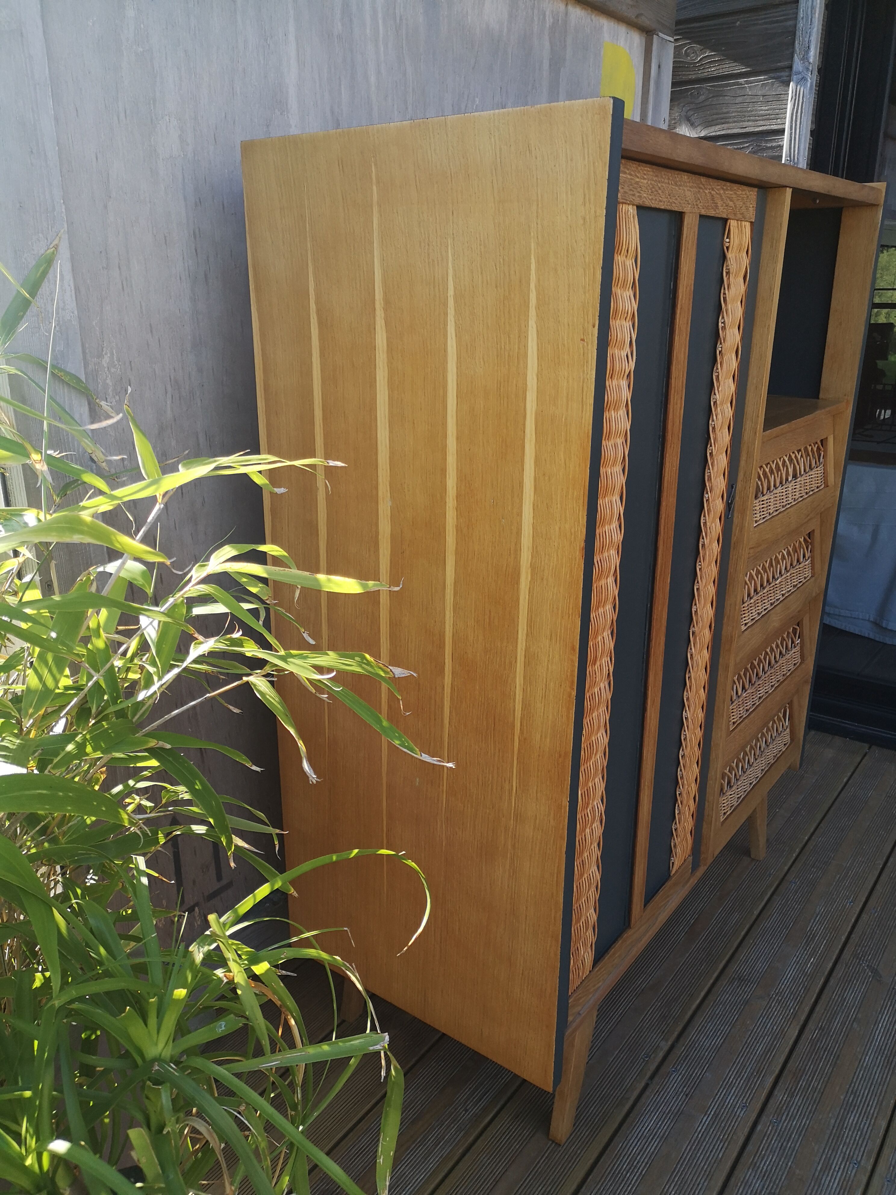 Rattan wardrobe