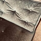 Old almond green velvet bench