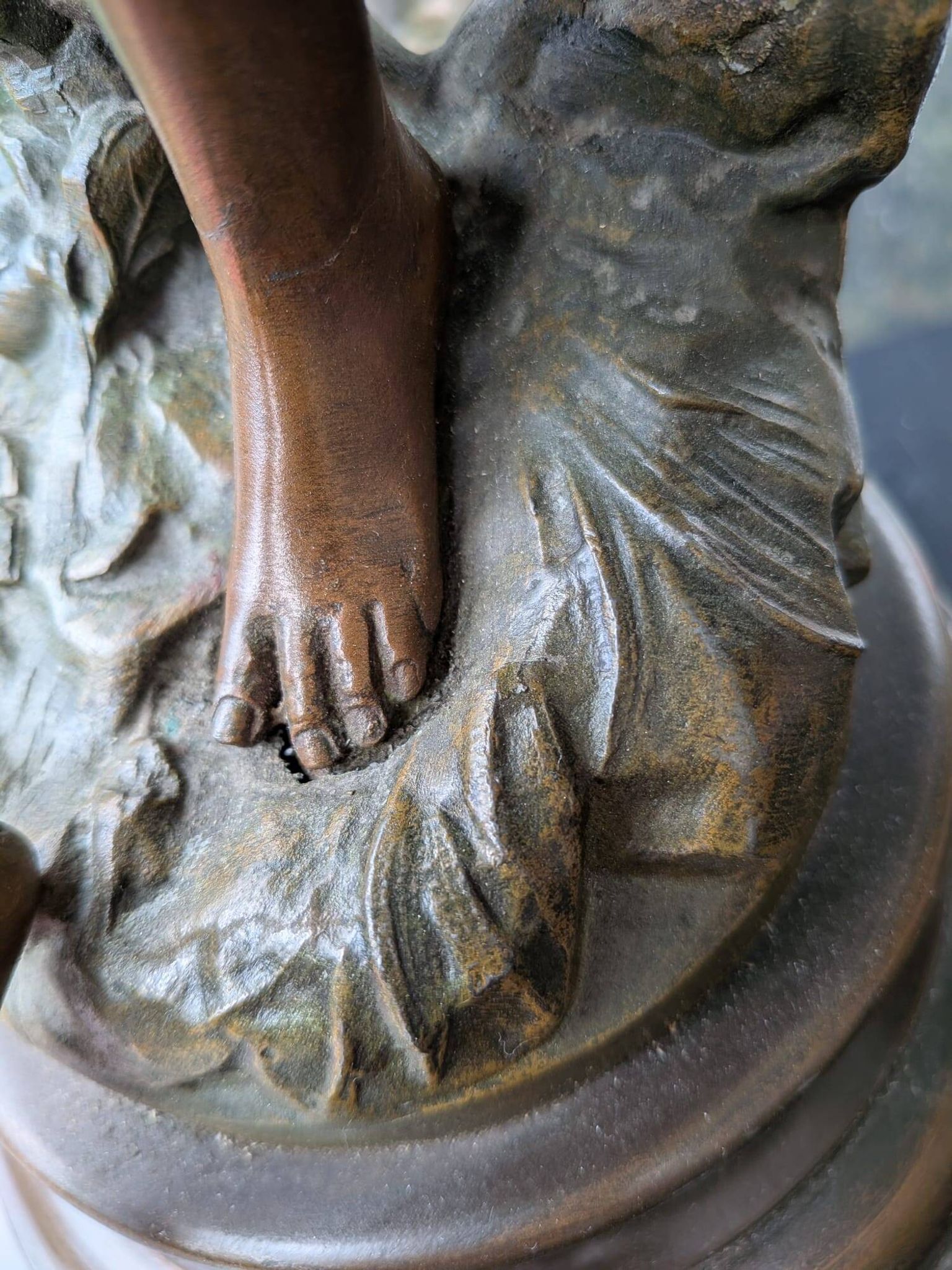 Ancient statue in bronze "Melody" after Auguste Moreau – Art Nouveau