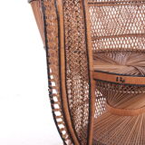 French King Sized Emmanuelle Peacock Chair, 1960s