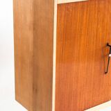 Vintage high buffet. Oak and mahogany veneer, France, 1960s.