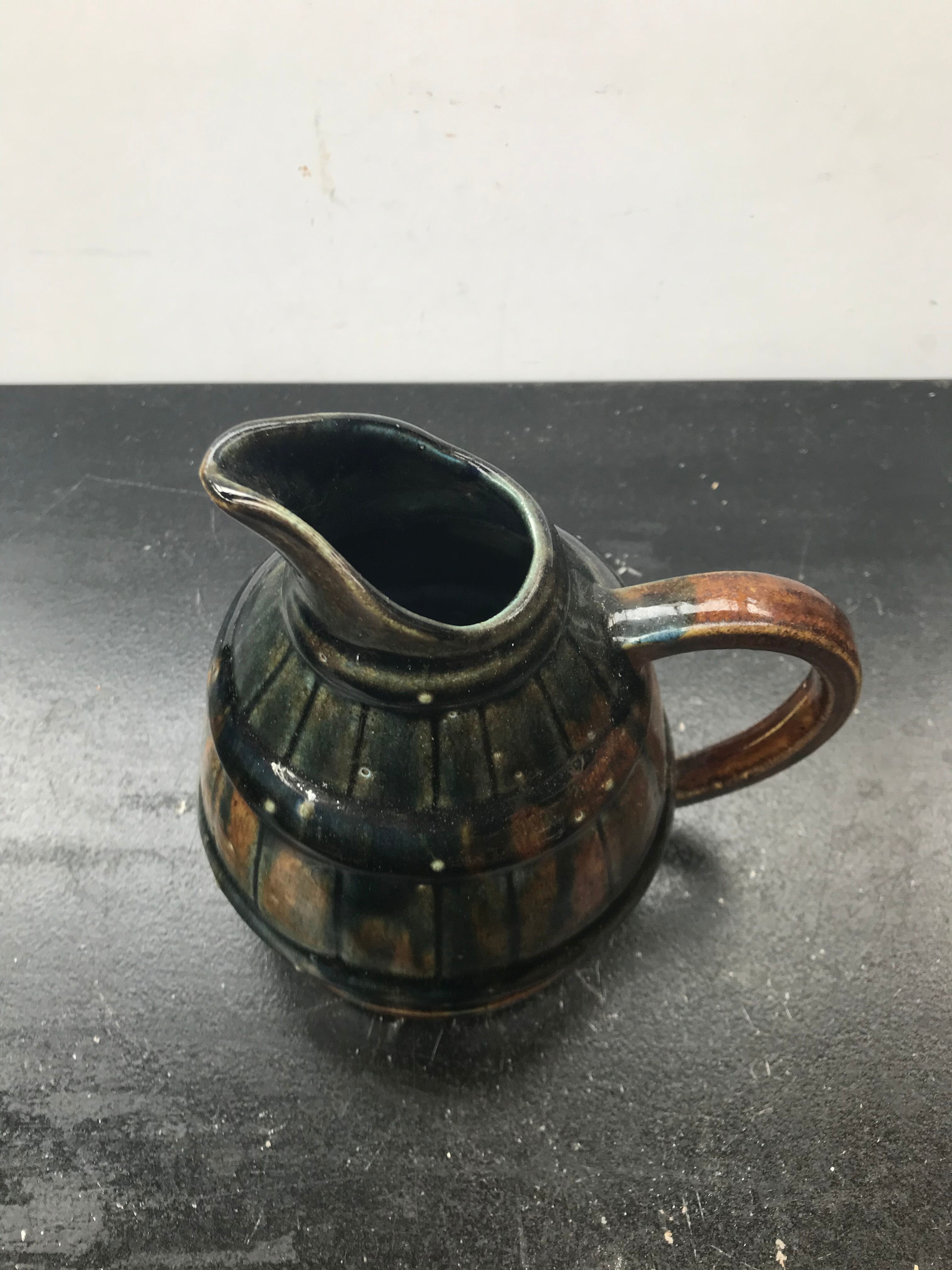 Former digoin ceramics brown shape pitcher